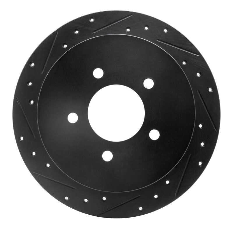 Ford F-150 Brake Rotor (1) - Rear Left - R1 Concepts - Drilled & Slotted - Black - `97-`04